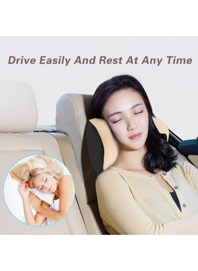 Make Relaxing Car Headrest Pillow, Car Pillow Driving with Adjustable Strap, Breathable Removable Cover & Ergonomic Design Softness Travel Car Neck Support Pillow(Beige, 1P) (P152-Beige) - Image 4